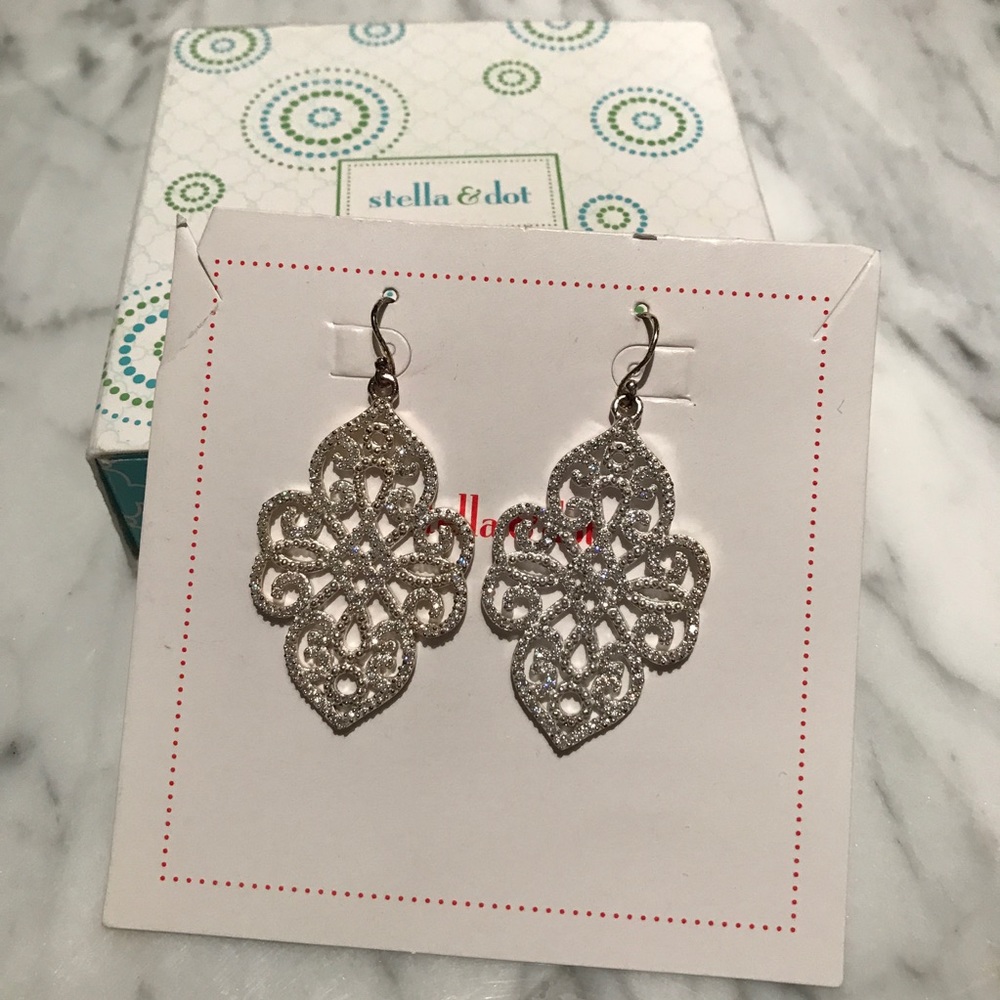 Silver pavé earrings Stella & Dot